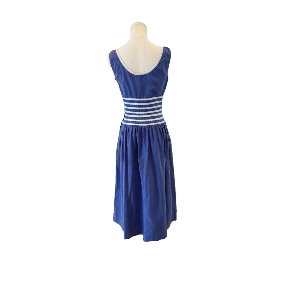 Vintage Lanz Originals Dirndl Prairie Dress‎ Blue Cottagecore Oktoberfest Midi - Picture 6 of 6